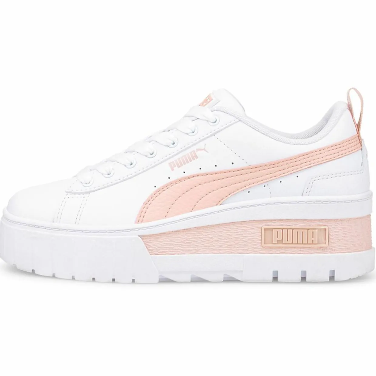 Femme Puma Baskets^Baskets en Cuir Mayze blanc/rose