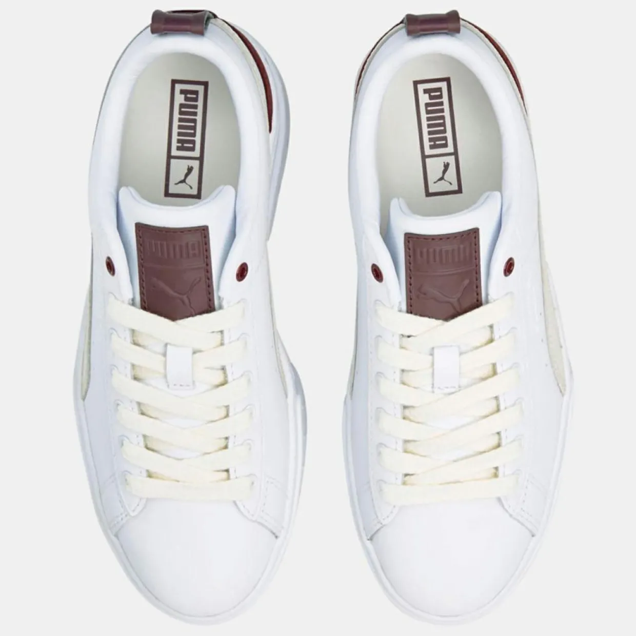 Baskets en Cuir Mayze Luxe blanc/bordeaux-Puma Discount