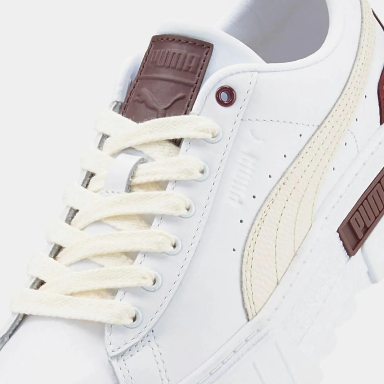 Baskets en Cuir Mayze Luxe blanc/bordeaux-Puma Discount