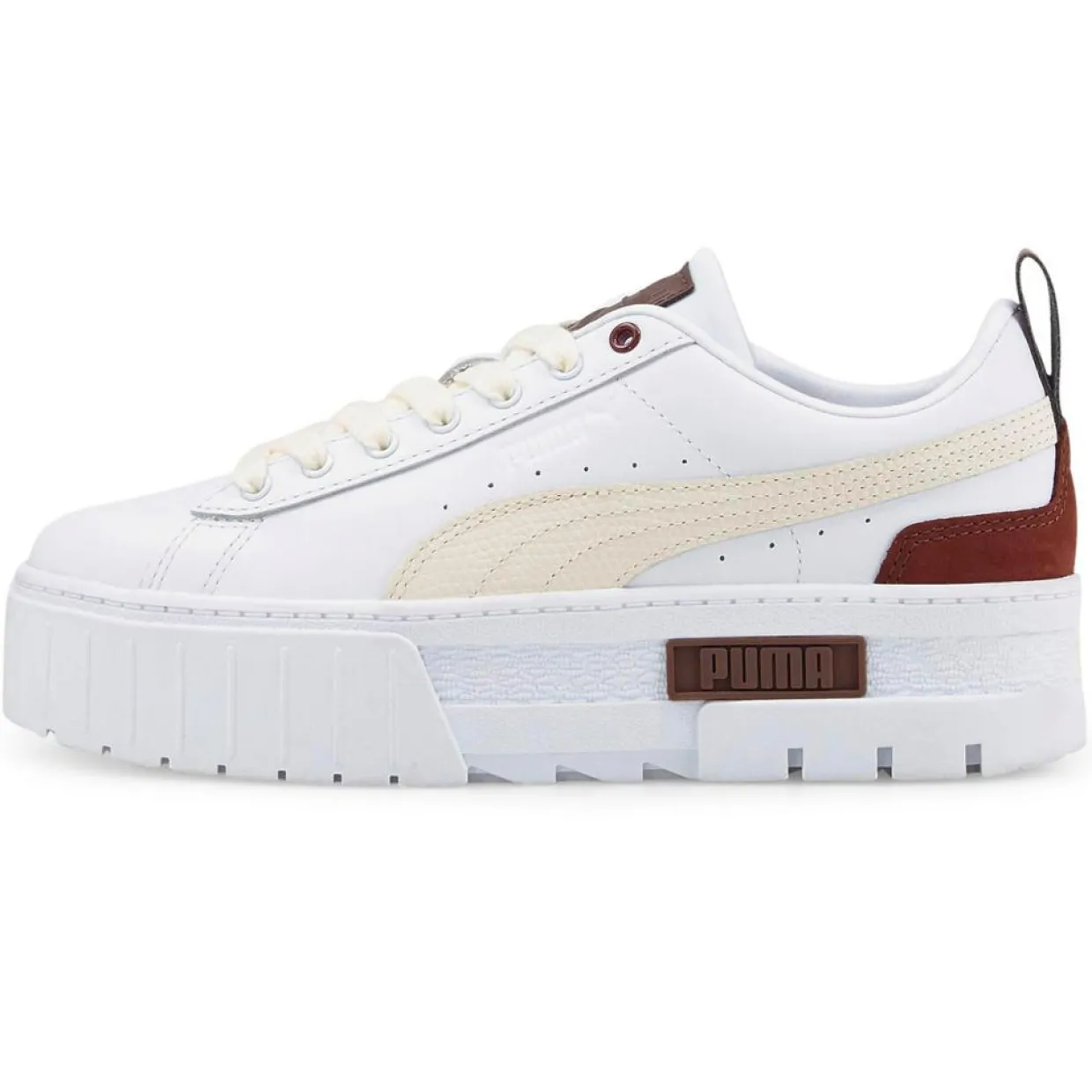 Baskets en Cuir Mayze Luxe blanc/bordeaux-Puma Discount