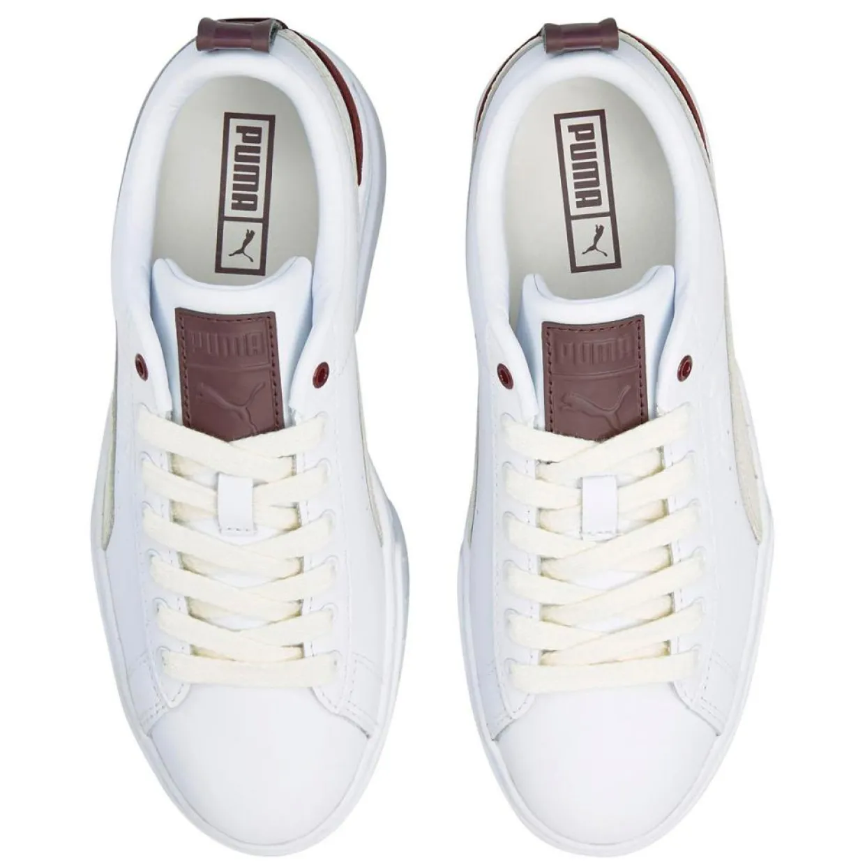 Baskets en Cuir Mayze Luxe blanc/bordeaux-Puma Discount