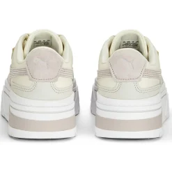 Femme Puma Baskets^Baskets en Cuir Mayze Stack Luxe blanc/beige