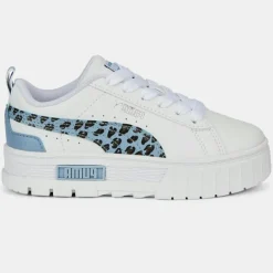 Enfant Puma Fille^Baskets en Cuir Mayze Wild blanc/bleu