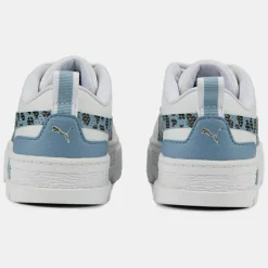 Enfant Puma Fille^Baskets en Cuir Mayze Wild blanc/bleu