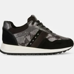 Femme Geox Baskets^Baskets en Cuir running Tabelya gris/noir