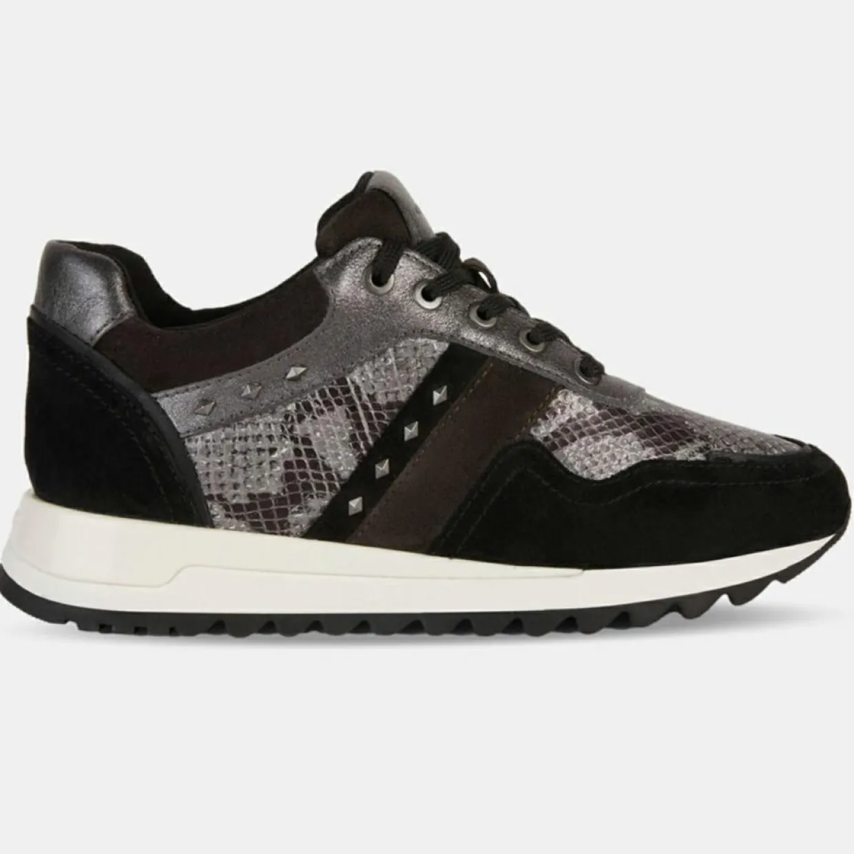 Femme Geox Baskets^Baskets en Cuir running Tabelya gris/noir