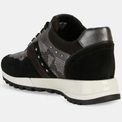 Femme Geox Baskets^Baskets en Cuir running Tabelya gris/noir