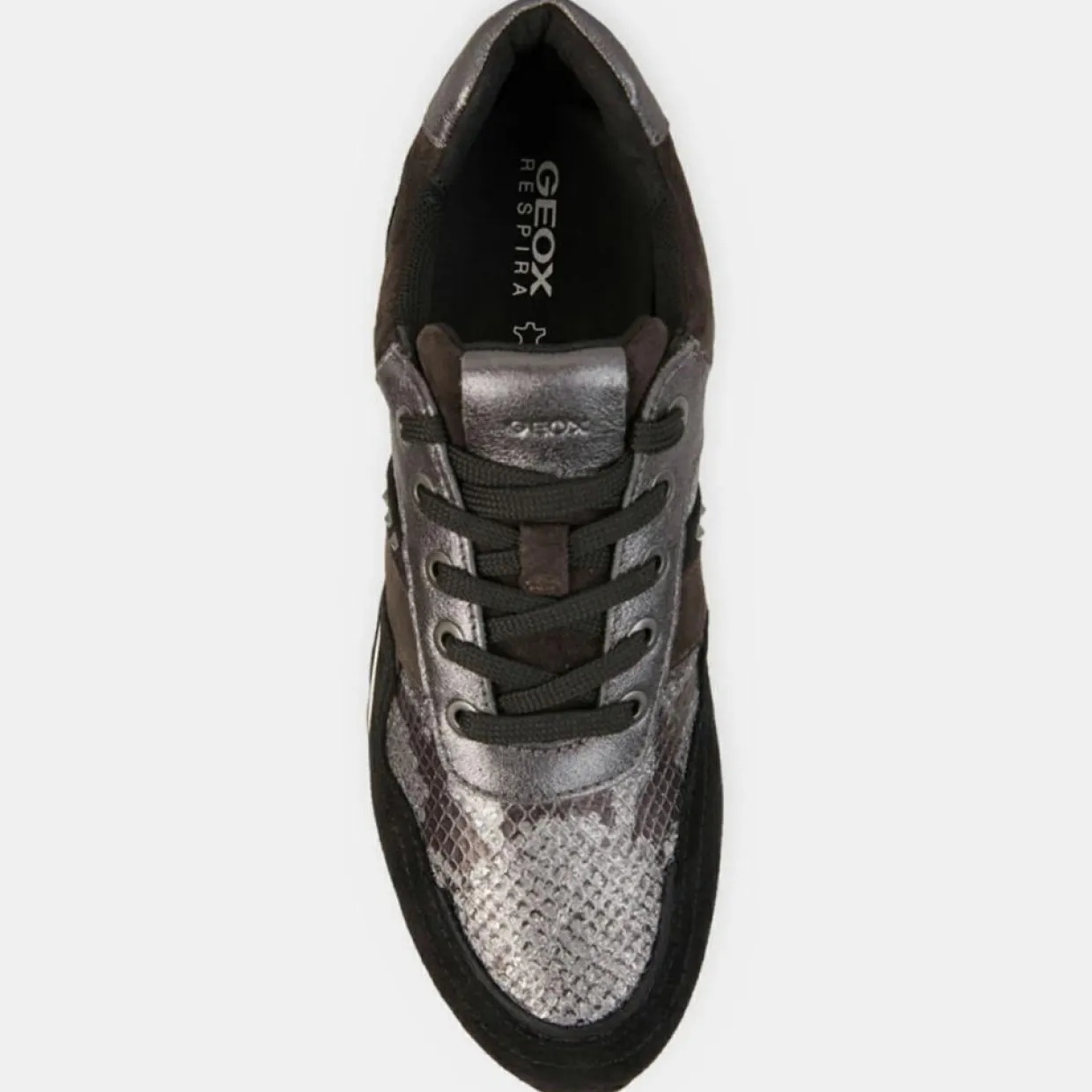 Femme Geox Baskets^Baskets en Cuir running Tabelya gris/noir