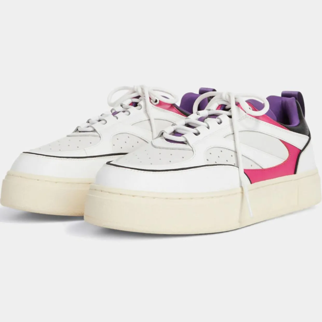 Homme Eytys Baskets^Baskets en Cuir Sidney blanc/rose