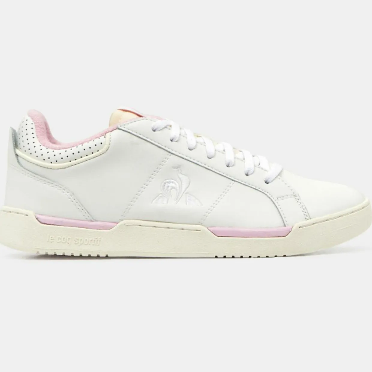 Baskets en Cuir Stadium blanc/rose-Le Coq Sportif Online