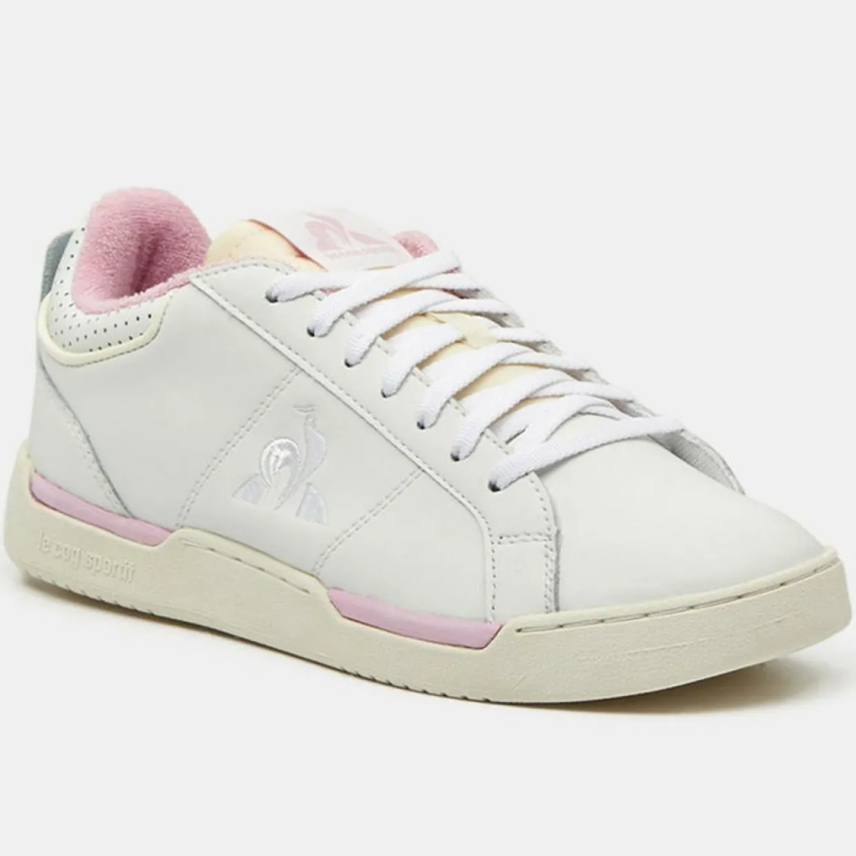 Baskets en Cuir Stadium blanc/rose-Le Coq Sportif Online