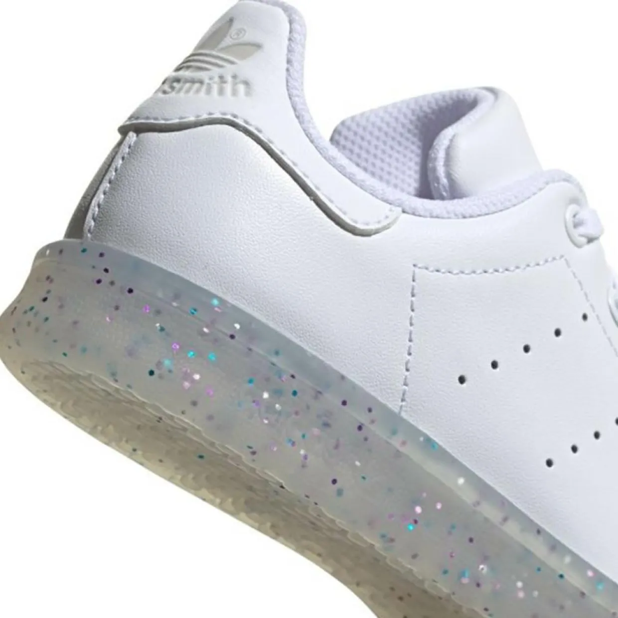 Baskets en Cuir Stan Smith Paillettes blanches-Adidas Hot