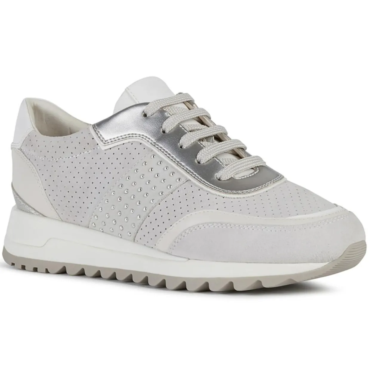 Femme Geox Baskets^Baskets en Cuir Tabelya blanc cassé/gris