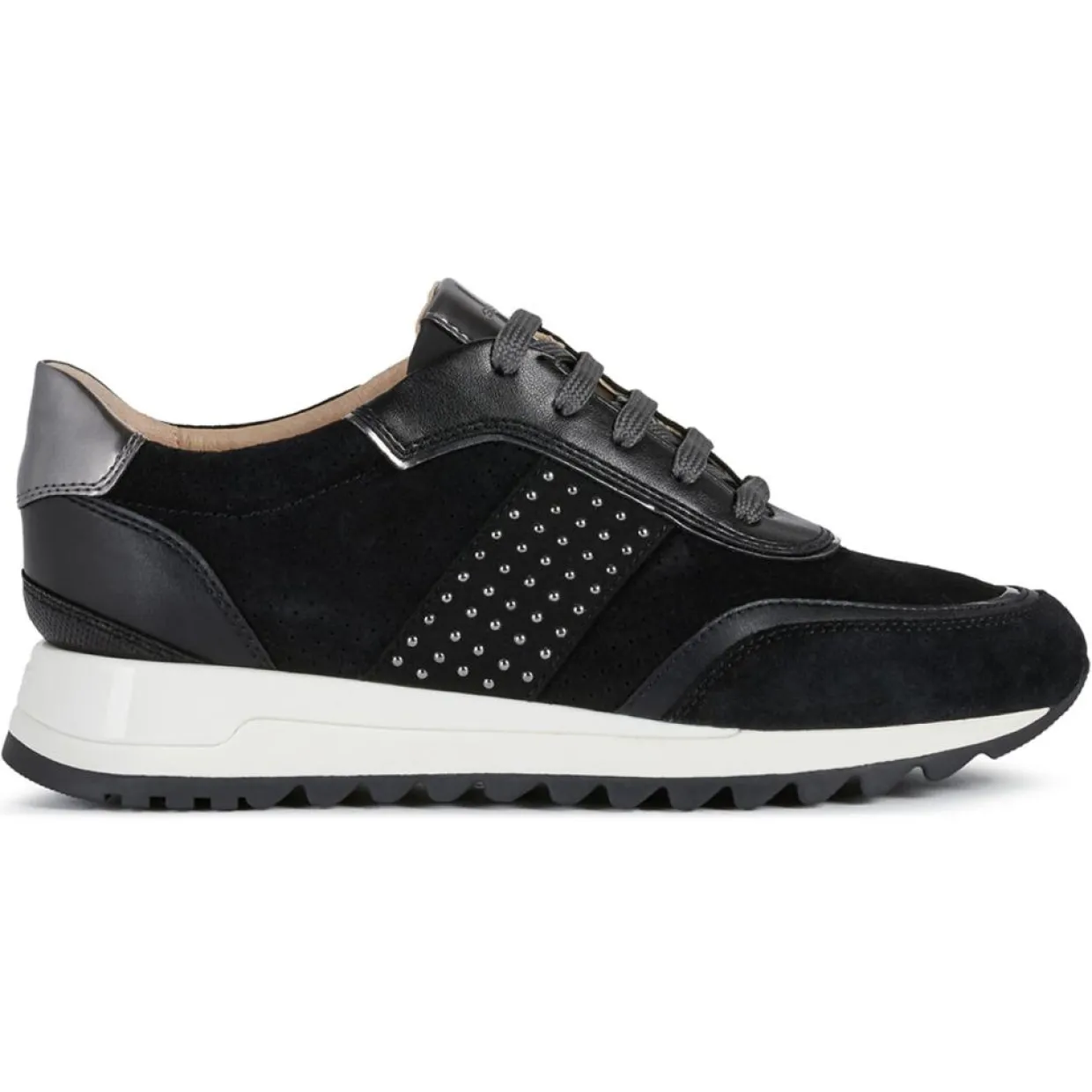 Baskets en Cuir Tabelya noir/métallique-Geox Hot