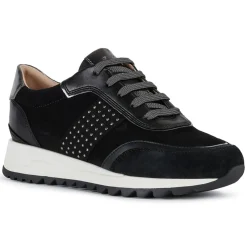 Baskets en Cuir Tabelya noir/métallique-Geox Hot