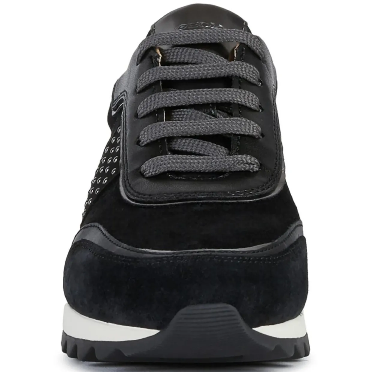 Baskets en Cuir Tabelya noir/métallique-Geox Hot