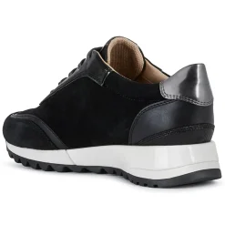 Baskets en Cuir Tabelya noir/métallique-Geox Hot