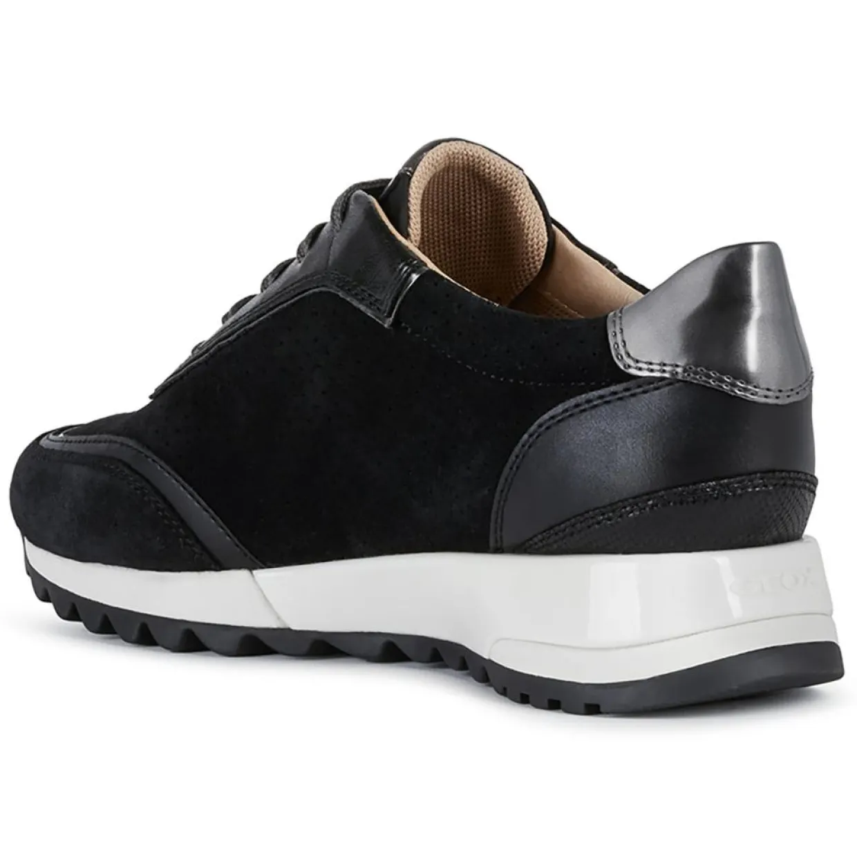 Baskets en Cuir Tabelya noir/métallique-Geox Hot