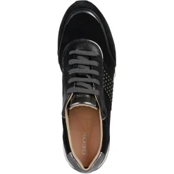 Baskets en Cuir Tabelya noir/métallique-Geox Hot