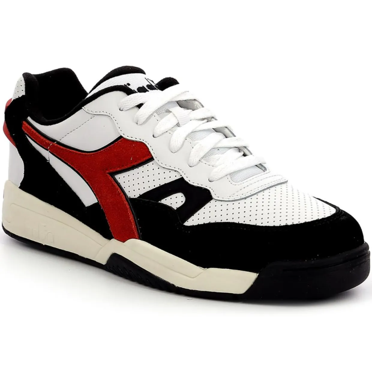 Homme Diadora Baskets^Baskets en Cuir Winner Sl noir/rouge/blanc