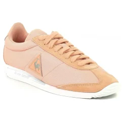 Baskets en Toile & Velours de Cuir Quartz rose/argenté-Le Coq Sportif Outlet