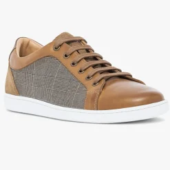 Homme Bocage Baskets^Baskets en Toile et Cuir Kizito cognac