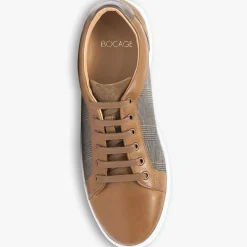 Homme Bocage Baskets^Baskets en Toile et Cuir Kizito cognac