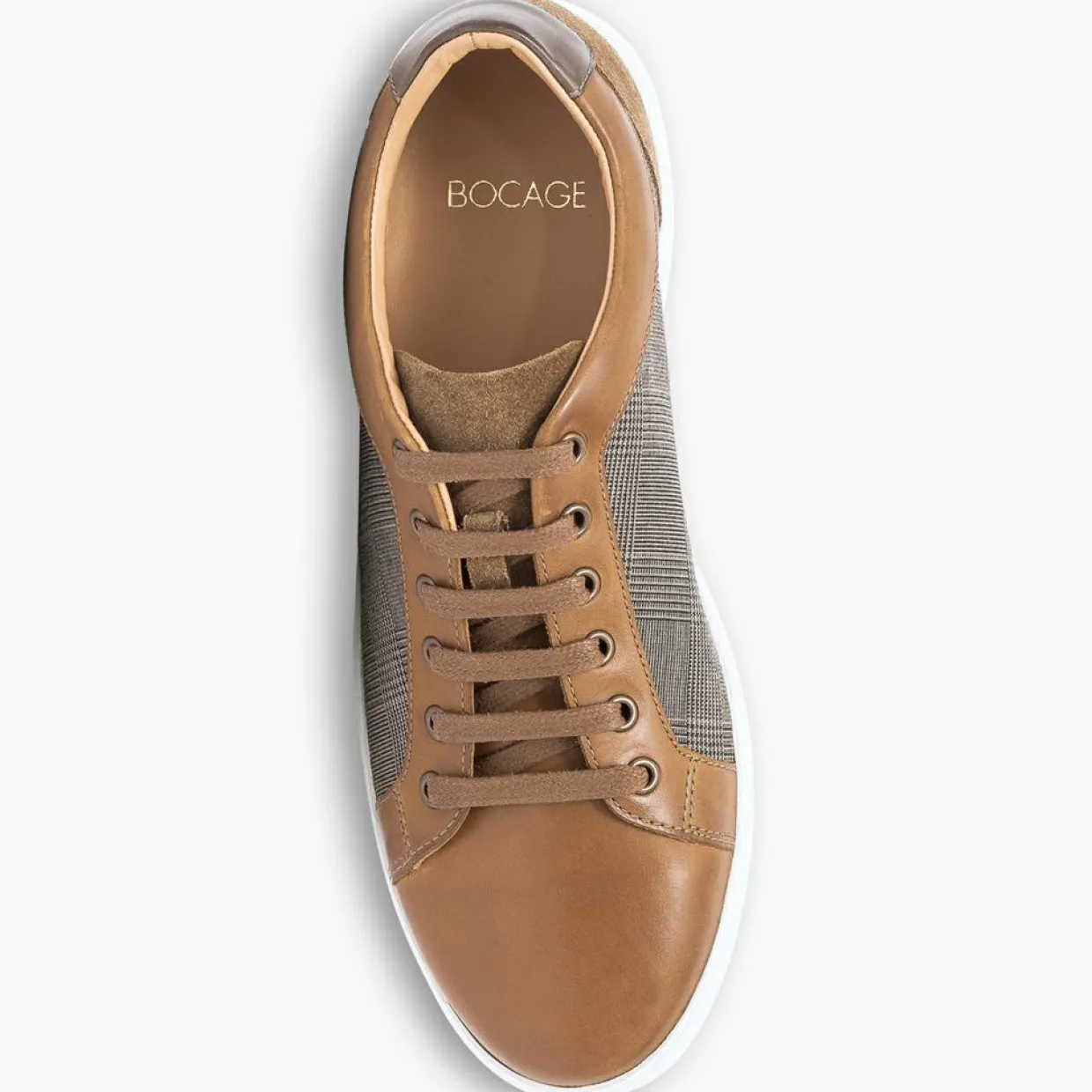Homme Bocage Baskets^Baskets en Toile et Cuir Kizito cognac