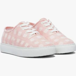 Femme Bocage Baskets^Baskets en Toile Nikolaus vichy rose corail