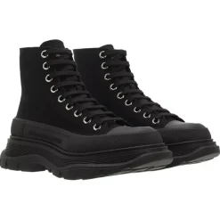 Homme Alexander McQueen Baskets^Baskets en Toile Tread Slick noires