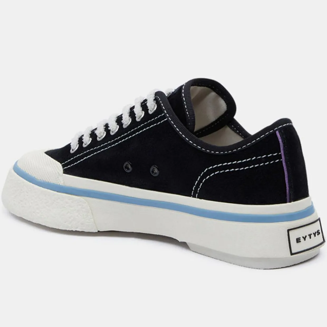 Baskets en Velours de Cuir Laguna blanc/noir-Eytys