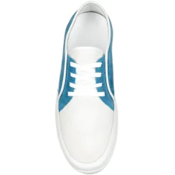 Baskets en Velours de Cuir bleu/blanc-Dolce & Gabbana New