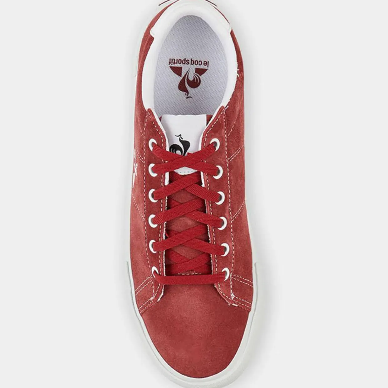 Femme Le Coq Sportif Baskets^Baskets en Velours de Cuir Verdon Plus prune
