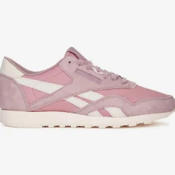 Femme Reebok Baskets^Baskets en Velours de Cuir & Mesh Cl Nylon J4 roses