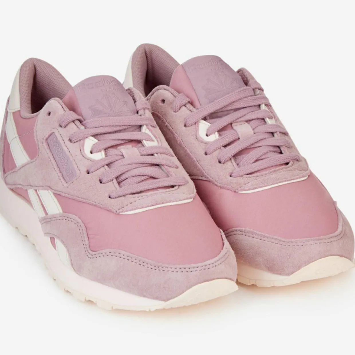 Femme Reebok Baskets^Baskets en Velours de Cuir & Mesh Cl Nylon J4 roses