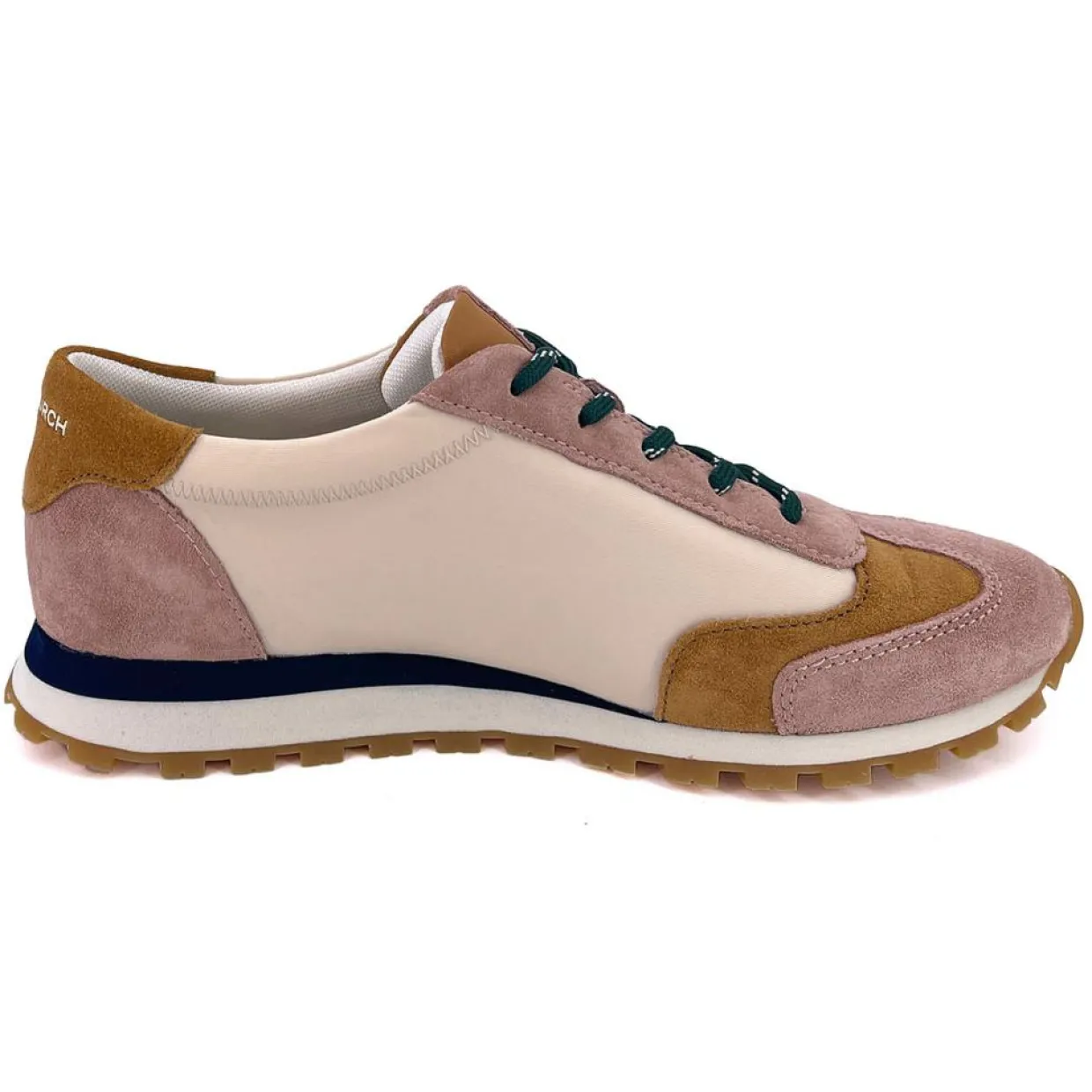 Baskets en Velours de Cuir & Toile Annie crème/camel/rose-Tory Burch Discount