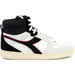 Baskets en Velours de Cuir Magic B blanc/noir-Diadora Clearance