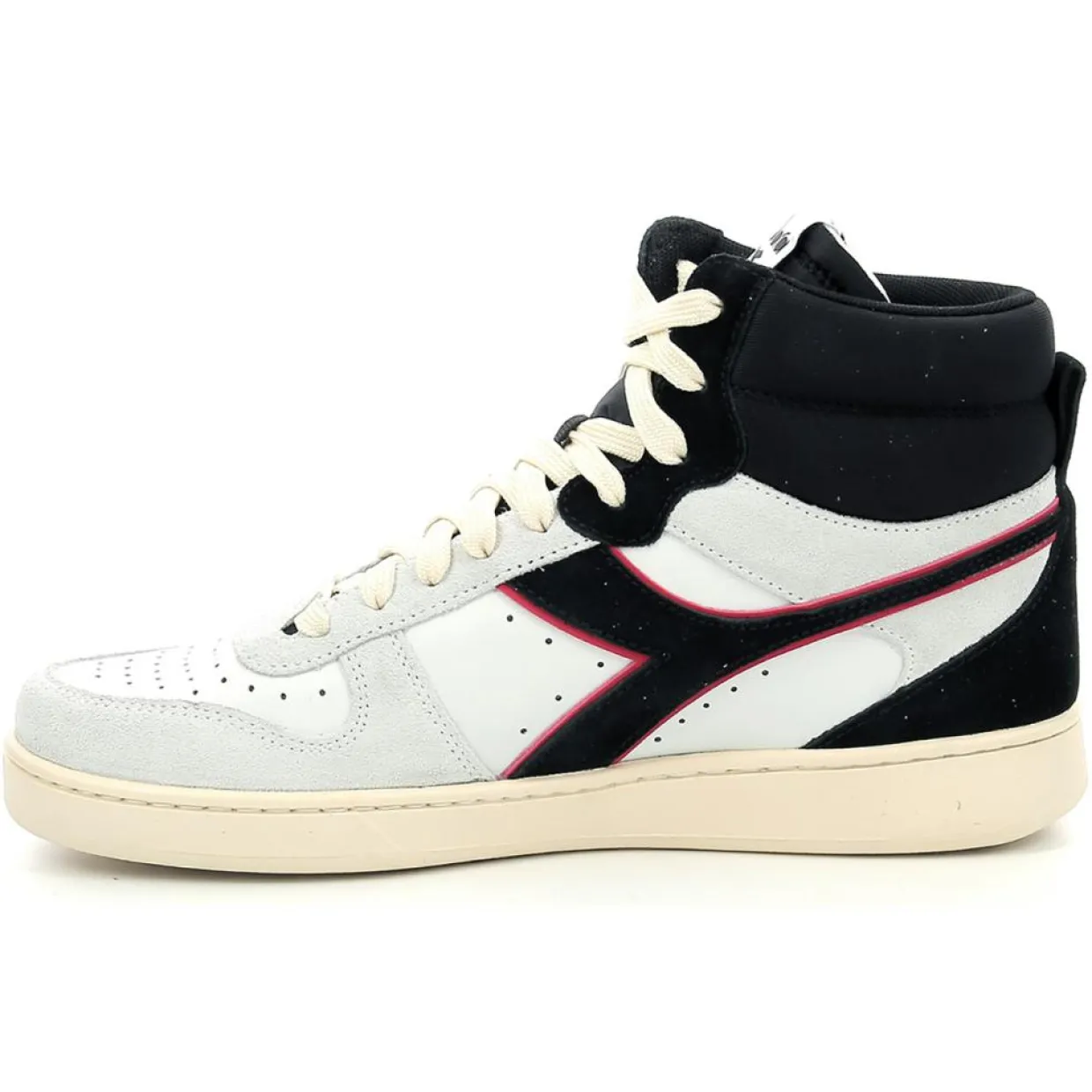 Baskets en Velours de Cuir Magic B blanc/noir-Diadora Clearance