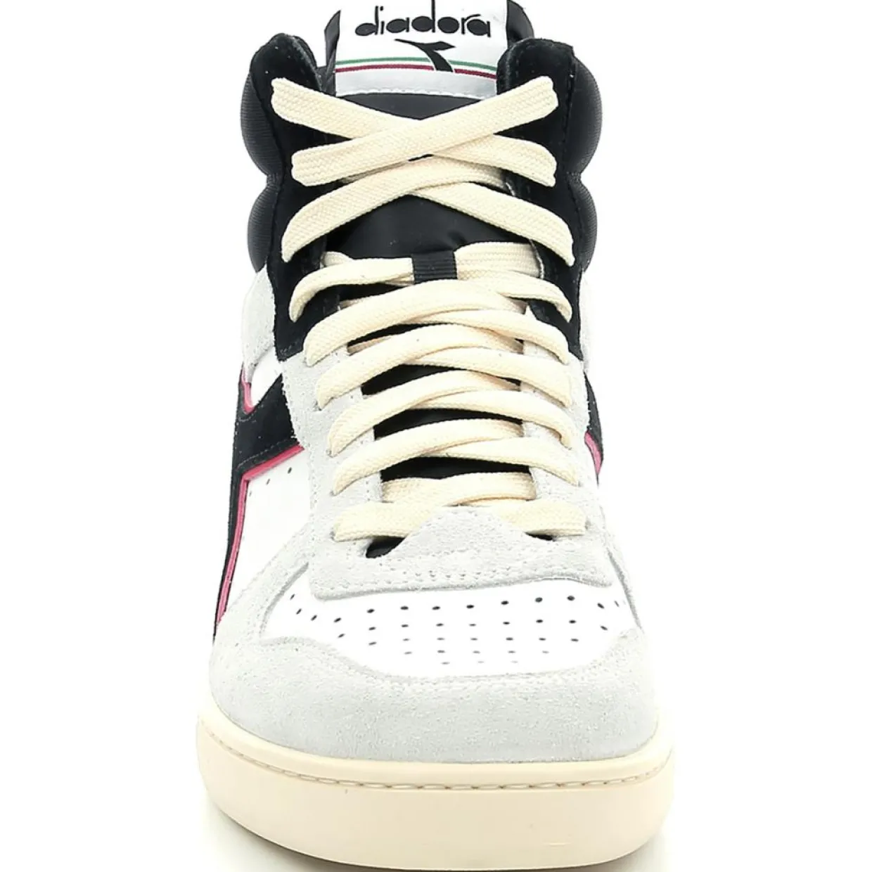Baskets en Velours de Cuir Magic B blanc/noir-Diadora Clearance