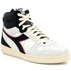 Baskets en Velours de Cuir Magic B blanc/noir-Diadora Clearance