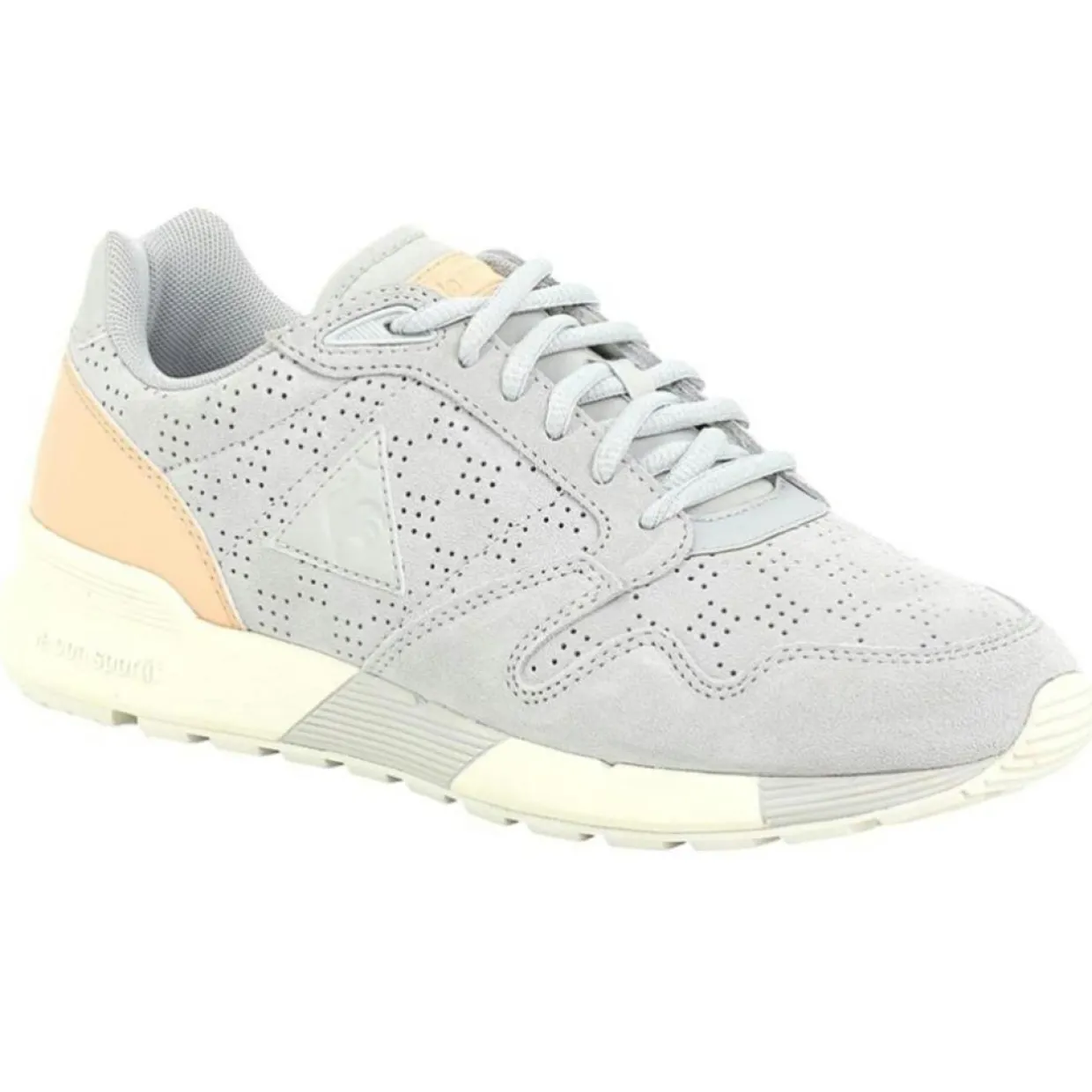 Femme Le Coq Sportif Baskets^Baskets en Velours de Cuir Omega X W Summer Flavor grises