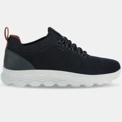 Baskets en Velours de Cuir Spherica bleu marine-Geox Sale