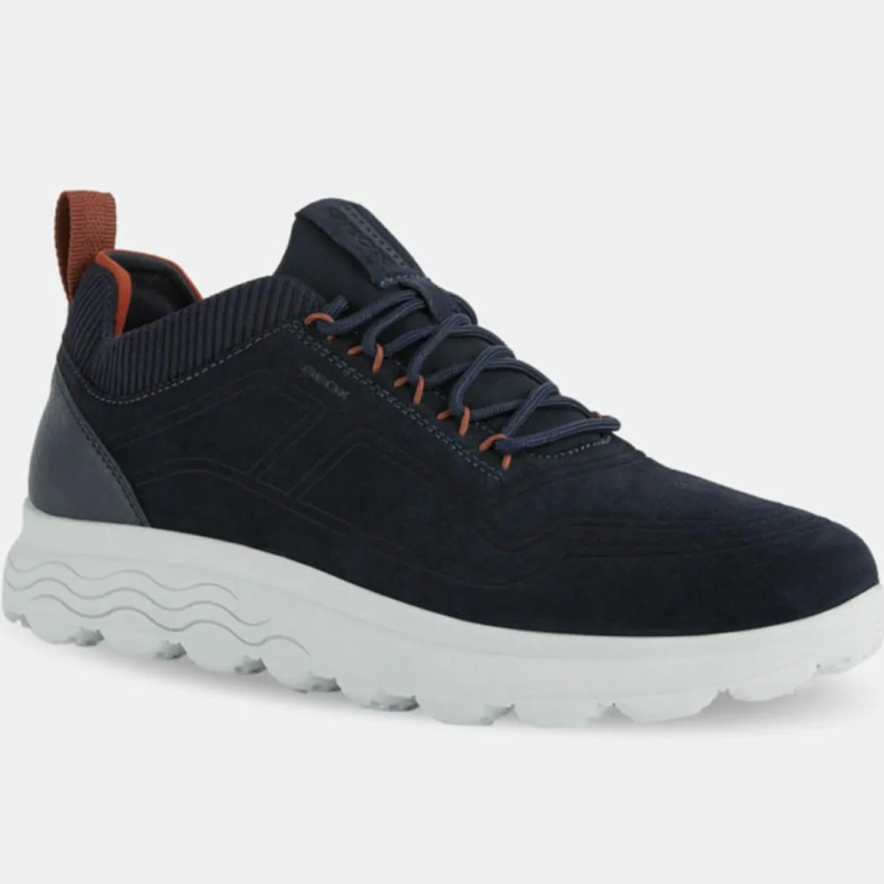 Baskets en Velours de Cuir Spherica bleu marine-Geox Sale
