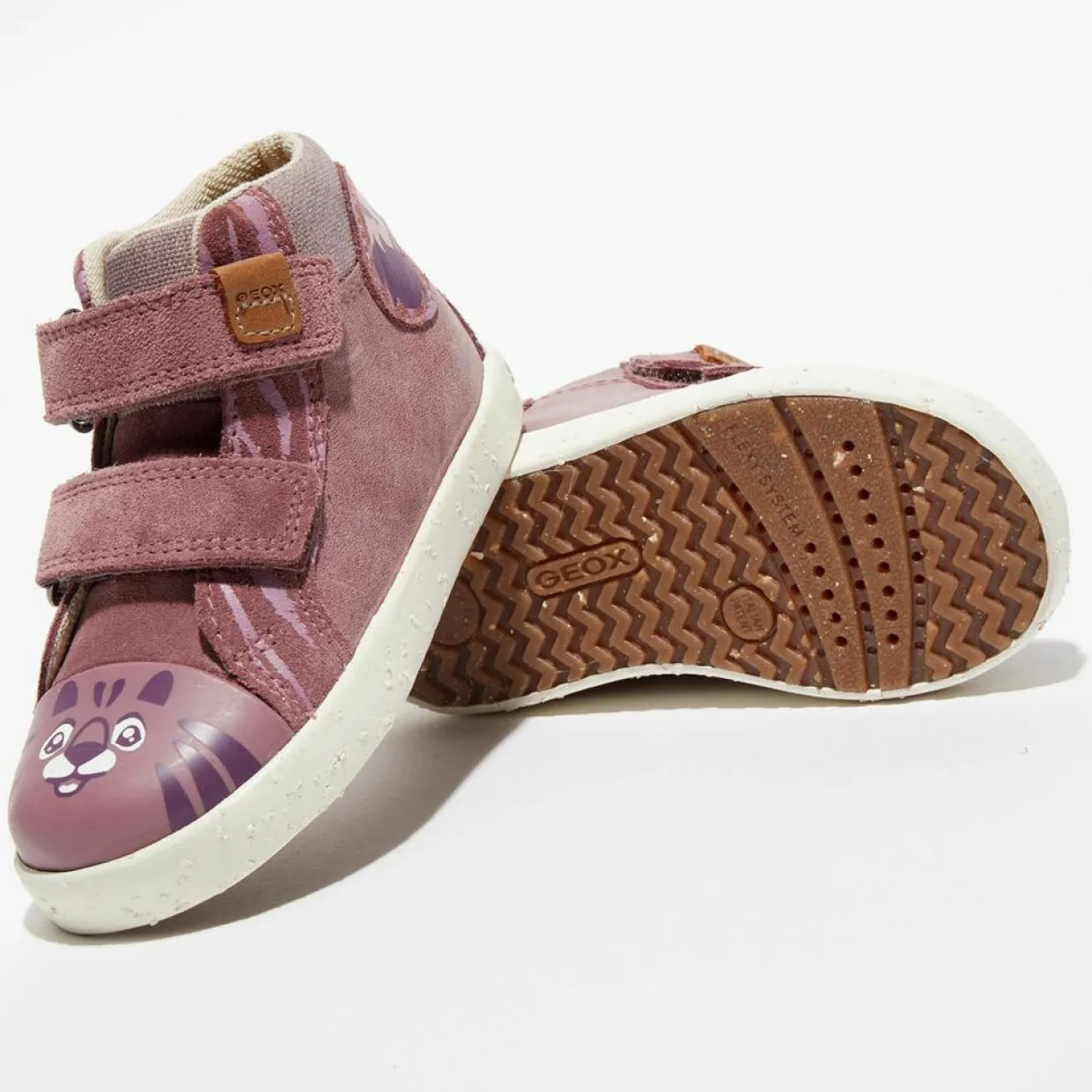 Baskets en Velours de Cuir Kilwi x WWF rose foncé-Geox Discount