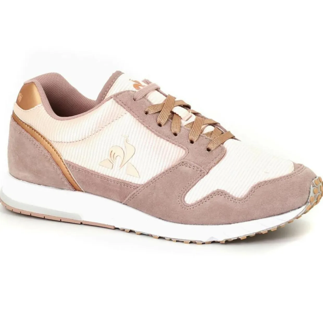 Baskets en Velours de Cuir & Mesh Jazy W Boutique rose moyen/crème-Le Coq Sportif Hot