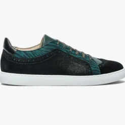 Femme Bocage Baskets^Baskets en Velours de Cuir Lilian vertes