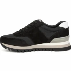 Femme Tory Burch Baskets^Baskets en Velours de Cuir Sawtooth noir/gris/blanc