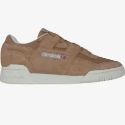 Femme Reebok Baskets^Baskets en Velours de Cuir Workout Lo Plus Cn3835 beiges