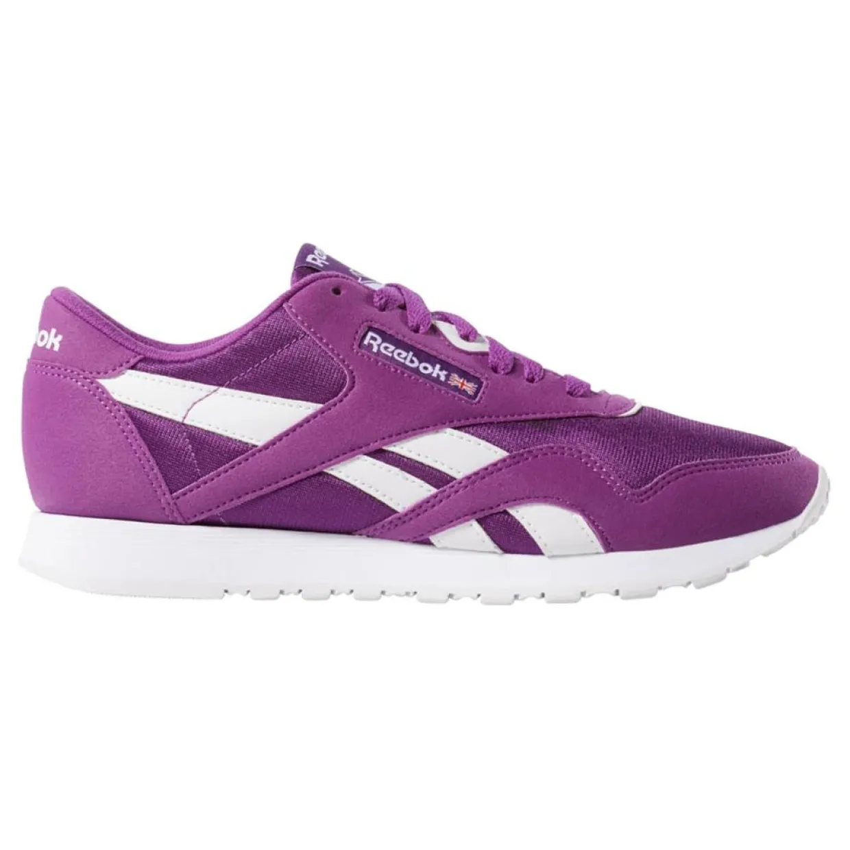 Baskets en Velours de Cuir et Mesh Classic Nylon violettes-Reebok New