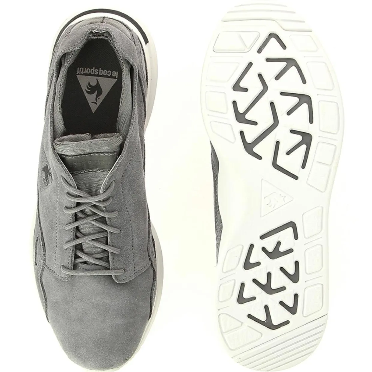 Baskets en Velours de Cuir Lcsr Flow grises-Le Coq Sportif